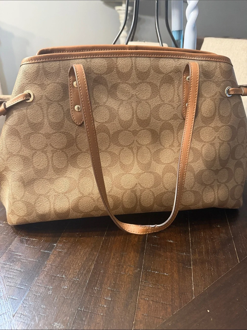 Coach Tan Brown Signature Canvas Messenger Bag